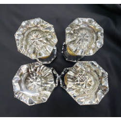 4 Pairs of 8 Sided Crystal Glass Door Knobs #GA4404