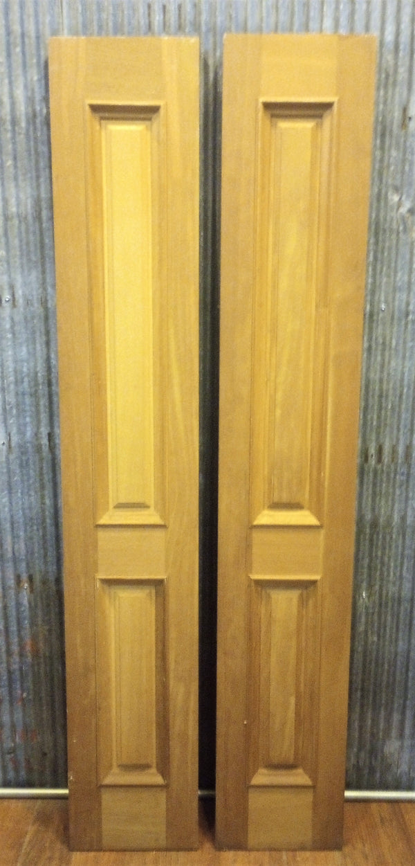 Pair of Full Length Narrow Mahogany Exterior Doors 12" x 72" #GA-S011