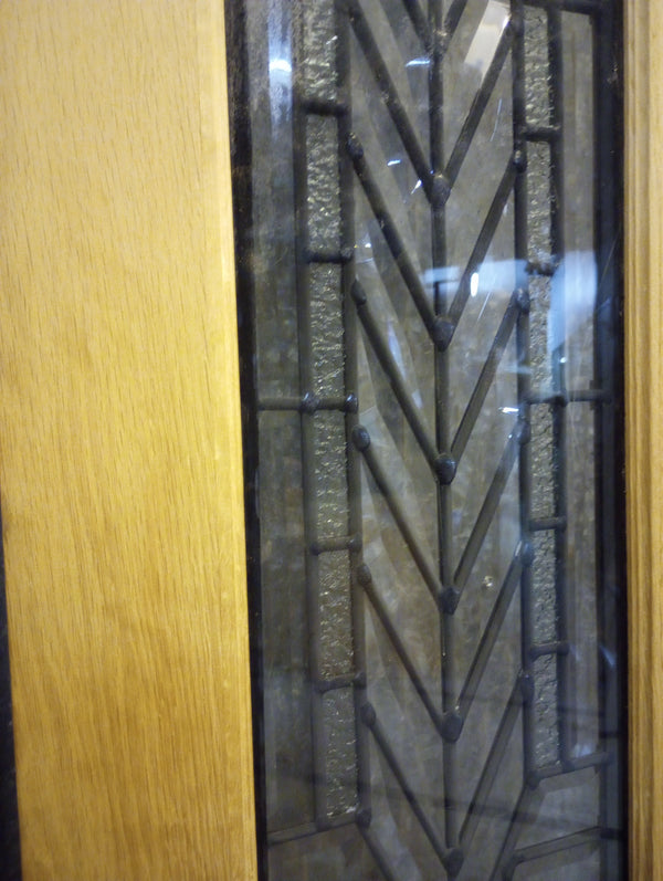 Narrow Mahogany Exterior Door with Full View Insulated Beveled Glass 14" x 80" #GA-S015