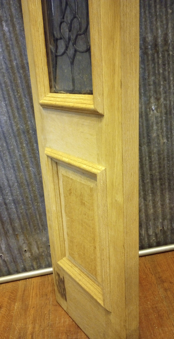 Narrow Mahogany Exterior Door 3/4 View & Insulated  Glass 14" x 80 1/2" #GA-S016