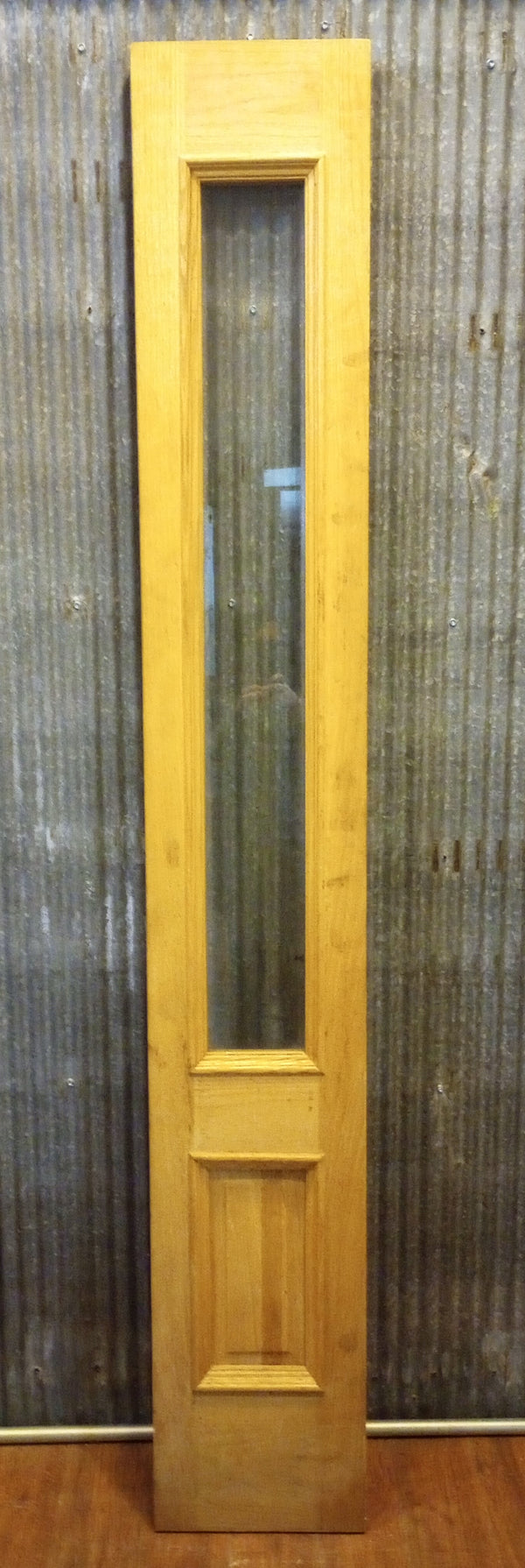 Narrow Mahogany Exterior Door 3/4 Beveled Glass View & Raised Panel 12" x 80" #GA-S017