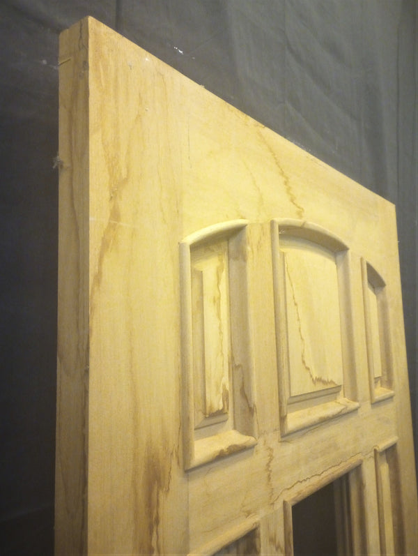 Exterior Wooden Door with 1 Lite Center Window & Arched Raised Panels 36" x 80" #GA-S030