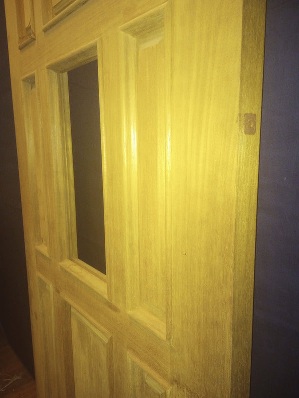 Exterior Wooden Door with 1 Lite Center Window & Raised Arched Panels 36" x 80" #GA-S032
