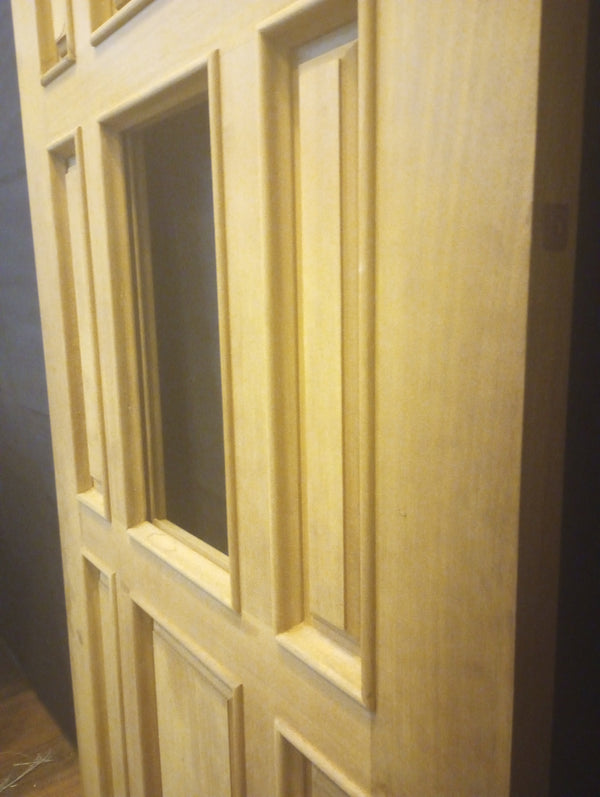 Exterior Wooden Door with 1 Lite Center Window & Raised Arched Panels 36" x 80" #GA-S032