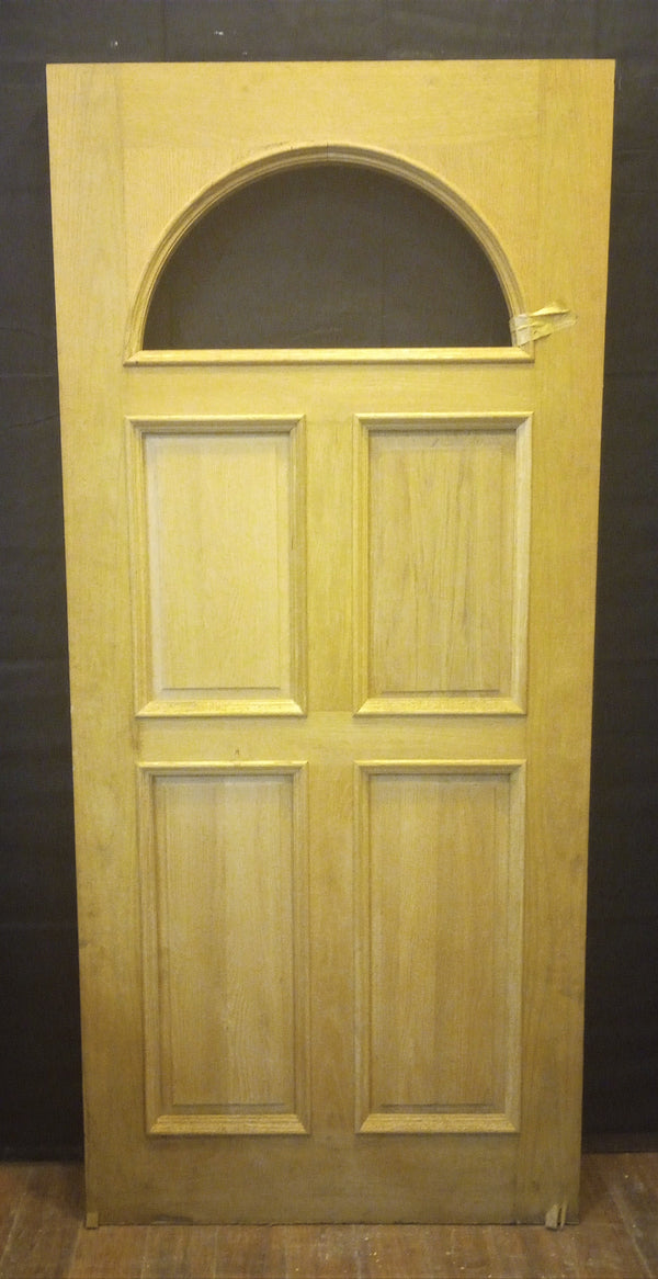 Exterior Wooden Door with Top Half Moon Glass & 4 Raised Panels 36" x 80" #GA-S034