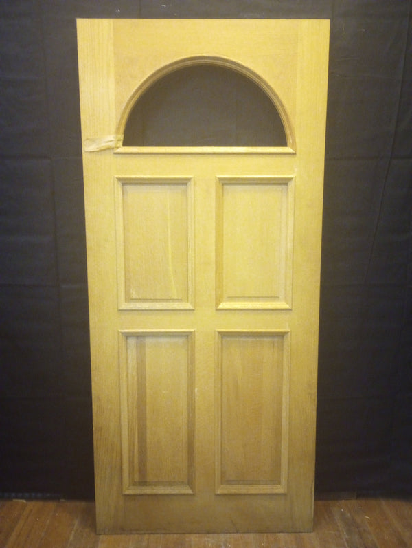 Exterior Wooden Door with Top Half Moon Glass & 4 Raised Panels 36" x 80" #GA-S034