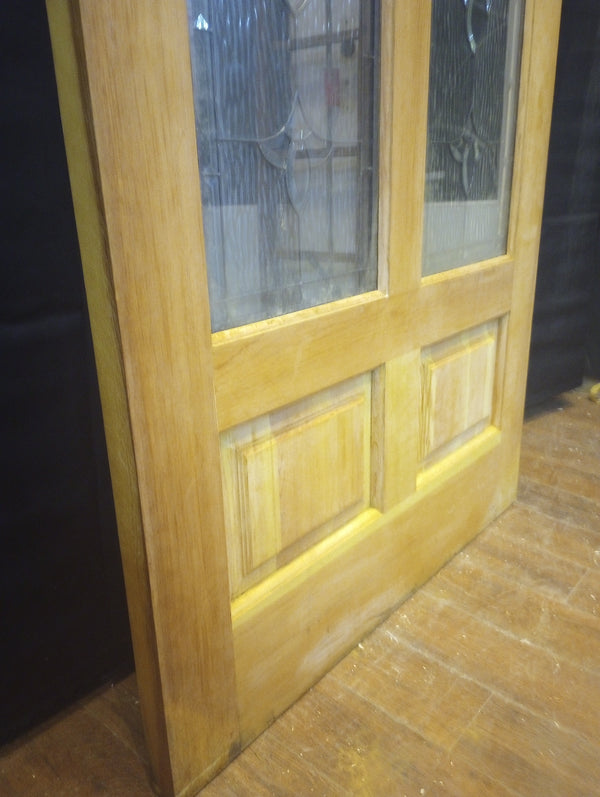 Wood & Leaded Glass Exterior Door 36" x 80"