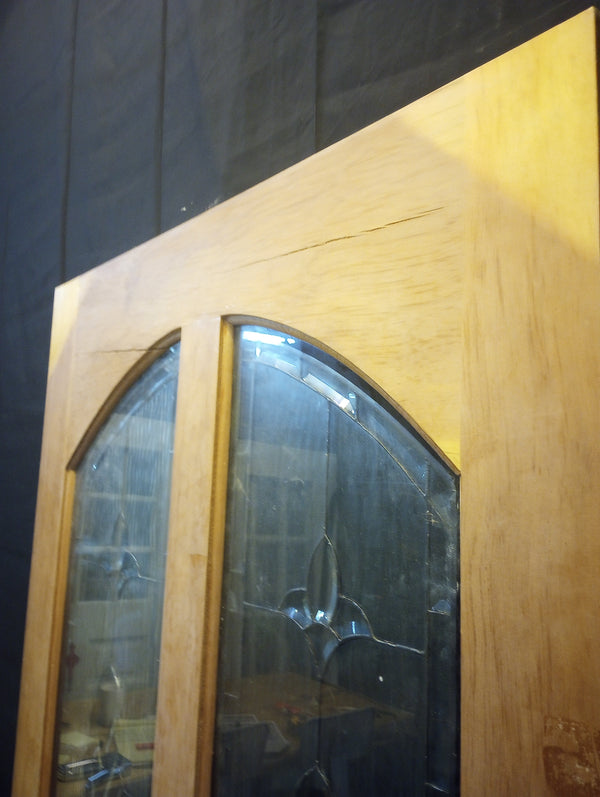 Wood & Leaded Glass Exterior Door 36" x 80"
