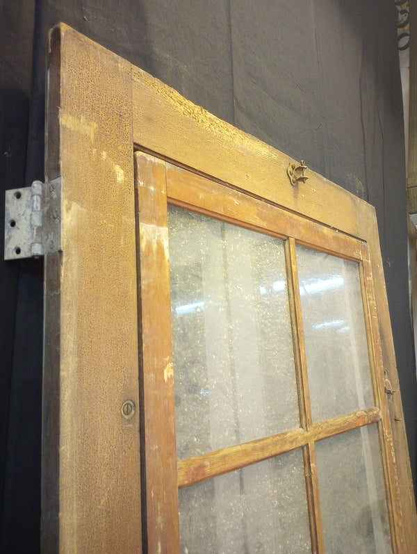 3/4 Glass 8 Pane Peek-a-boo Interior Door & Original Hardware 35 3/4" x 84 1/2" #GA-S054