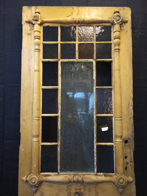 3/4 Colored 17 Pane Textured Glass Ornate Exterior Door 35 3/4" x 87" #GA-S057