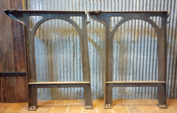 Pair of Cast Iron Machine Legs 32" T x 21 1/2" W #GA-S064