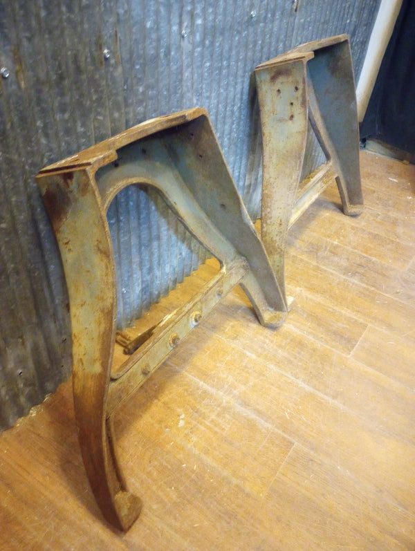 Pair of Cast Iron Machine Legs 21" Tall x 22 1/4 " Wide #GA-S070
