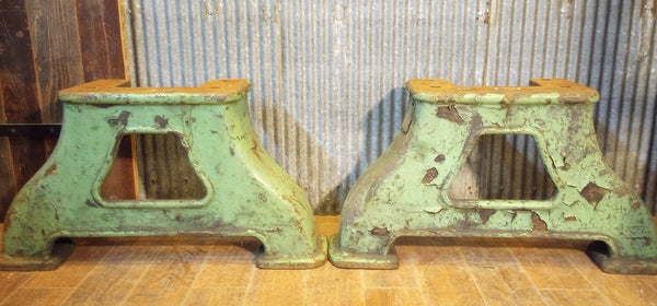 Pair of Cast Iron Machine Legs 16 1/2" Tall x 32" Wide #GA-S084