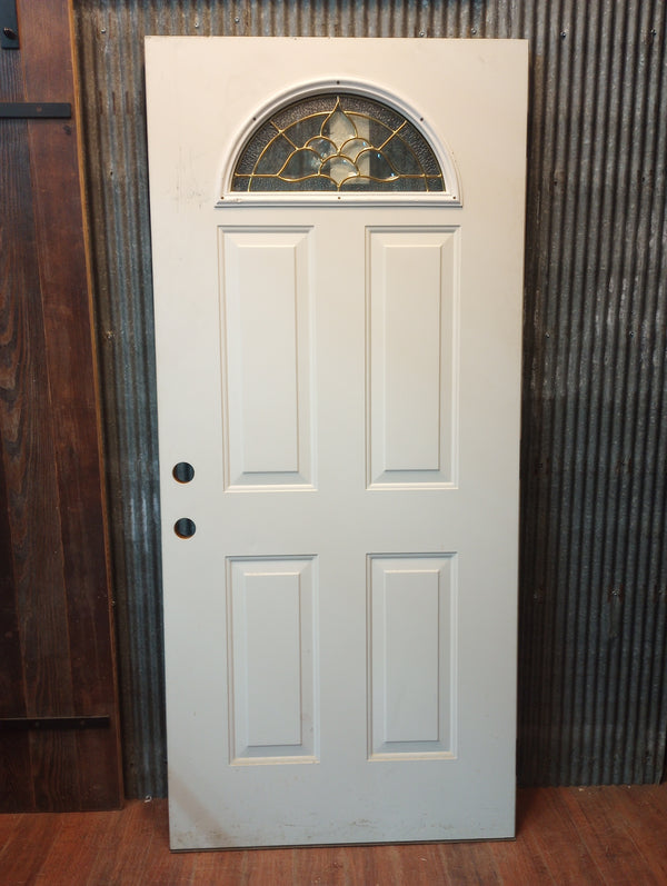 1/2 Half Moon Glass & Four Panel Exterior Door 35 1/2" Wide x 79" Tall #GA-S094