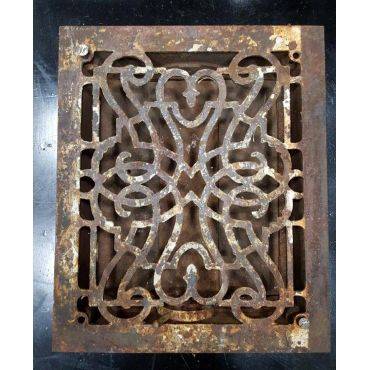 Ornate Cast Iron Heart Scroll Floor Register Vent #GA205