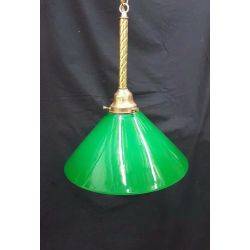 Green & White Cased Shade with Brass Rod Ceiling Pendant Chandelier #GA1039