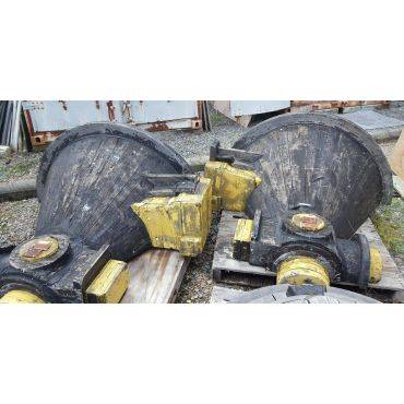 Pair of Large Industrial Wood & Cast Iron Valve Molds