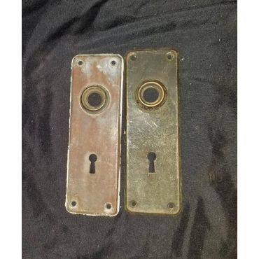 Pair of Brass Door Plates with a Great Patina #GA284