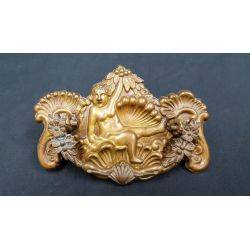 Large Brass Roman / Grecian Ornate Furniture Drawer Pull #GA59
