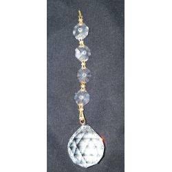 Crystal Glass Diamond Cut 4 Prism Drop Chandelier Pendant #GA4058