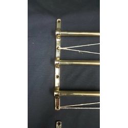 Pair of Rectangular Art Deco Solid Brass 3 Rod Door Push Bars #GA1030