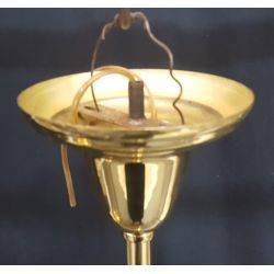 Cut Glass Pendant Globe Light with Brass Flush Mount Rod #GA4340