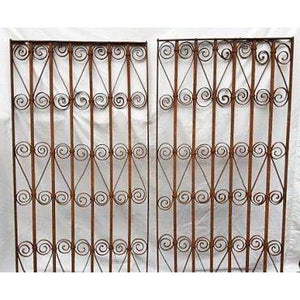 Set of 2 Wrought Iron Ornate Gate Fence Panels #GA 111