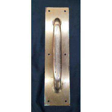Large Solid Brass Door Pull with Back Plate #GA4183