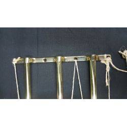 Pair of Rectangular Art Deco Solid Brass 3 Rod Door Push Bars #GA1030