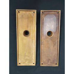 Pair of Solid Bronze Doorknob Backplates from The Woolworth Building in NY #GA4