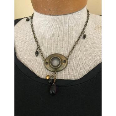 Vintage Sarabeth - Doorbell Escutcheon Salvaged Necklace Item 70
