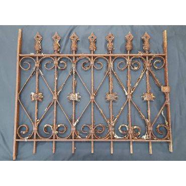 Wrought Iron Window Grate with Arrow Point Top Finials