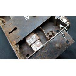 Primitive Iron Rim Lock with Top Handle & Separate Door Pull #GA4176