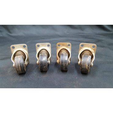 Set of 4 Small Steel & Resin Swivel Casters #GA4279