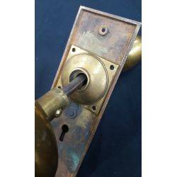 Solid Brass Mother Goose Door Knob Set Backplate Escutcheon & Keyhole Cover #GA1026