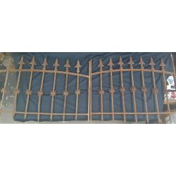 Architectural Salvage Pair of Arched Arrow Top Geometric Iron Window Grates #GA4381