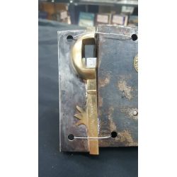 Restored Left Handed 1800's Carpenter #60 Rim Lock Set with Keeper Knobs & Key #GA724